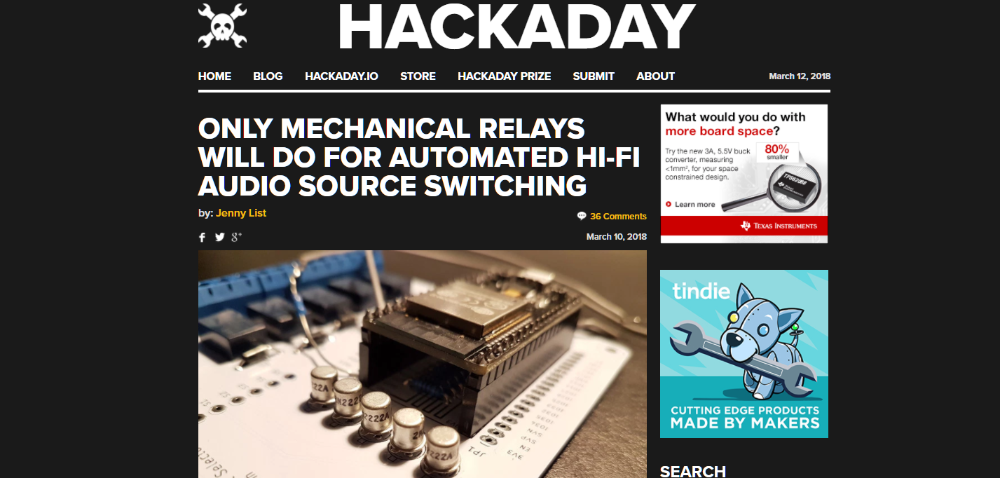 Muffsy Relay Switch on Hackaday.com