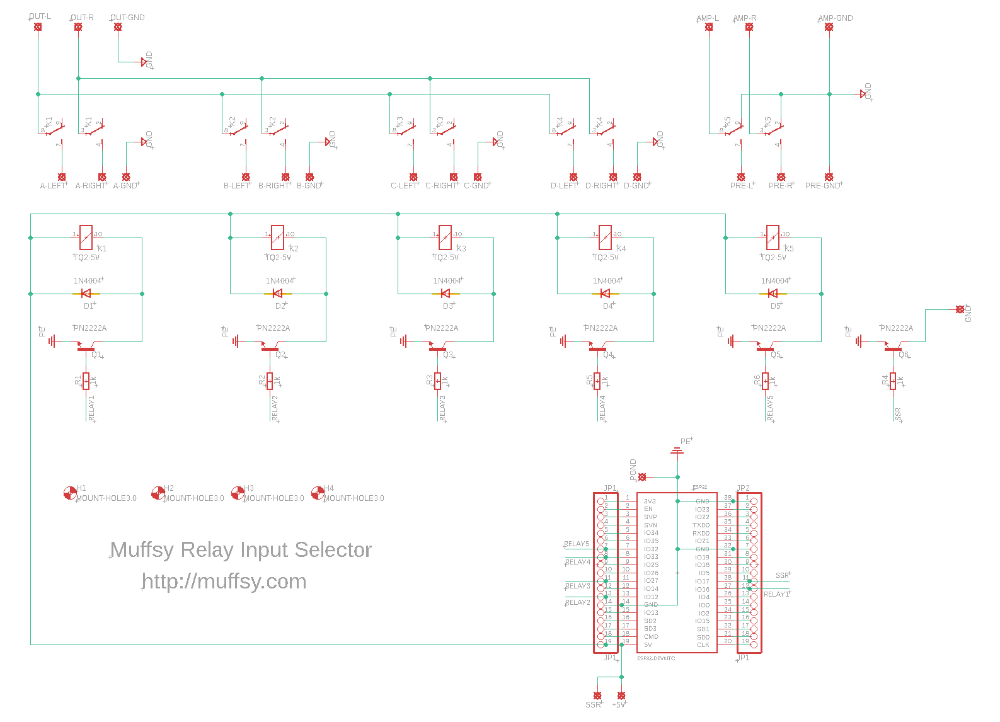 Muffsy Relay Input Selector - Schematic