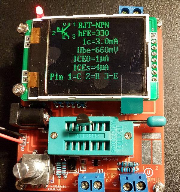 Full view of the transistor tester