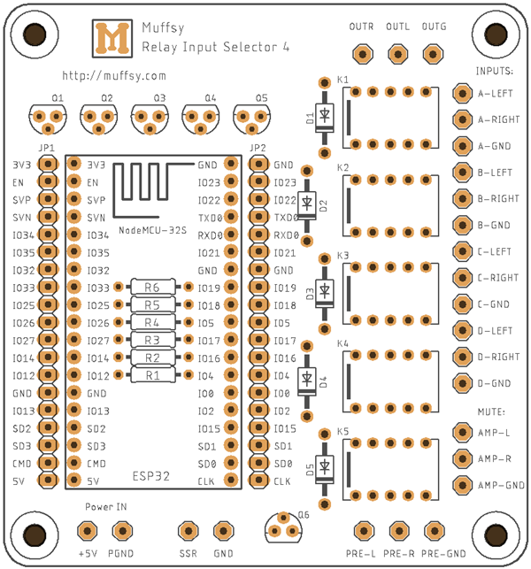 Muffsy Relay Input Selector - Bare PCB